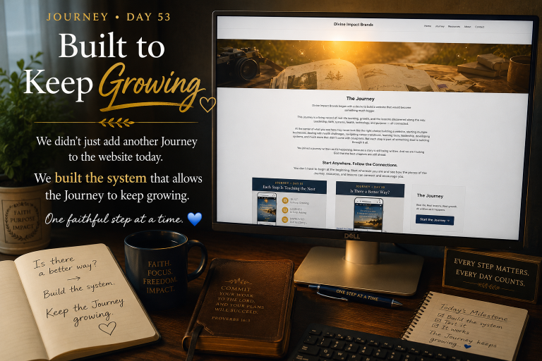 Journey Day 53 — Built to Keep Growing